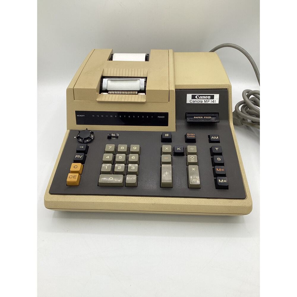 1970's Canon Canola MP141 Japan Calculator Adding Machine Vary Rare Works